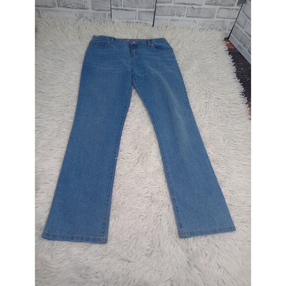Childrens Place Jeans Size 14 Girls Blue Denim Bootcut Adjustable Waist - Picture 7 of 10